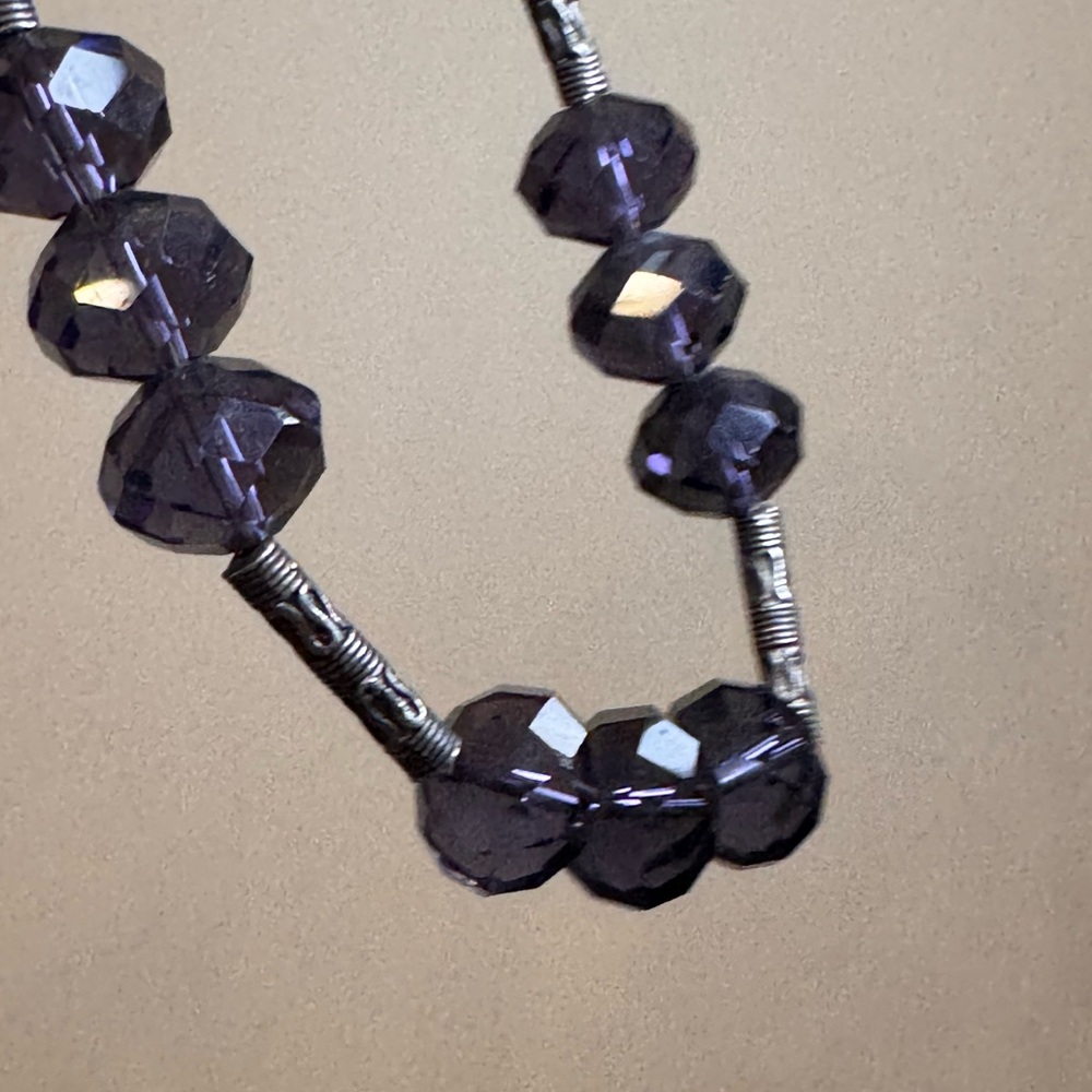 Chic Amethyst Beaded Necklace, NWT, Purple Hue